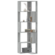 Boekenkast hoek 50x50x179 cm bewerkt hout grijs sonoma