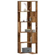 Hoekboekenkast 50x50x179 cm bewerkt hout oud houtkleur