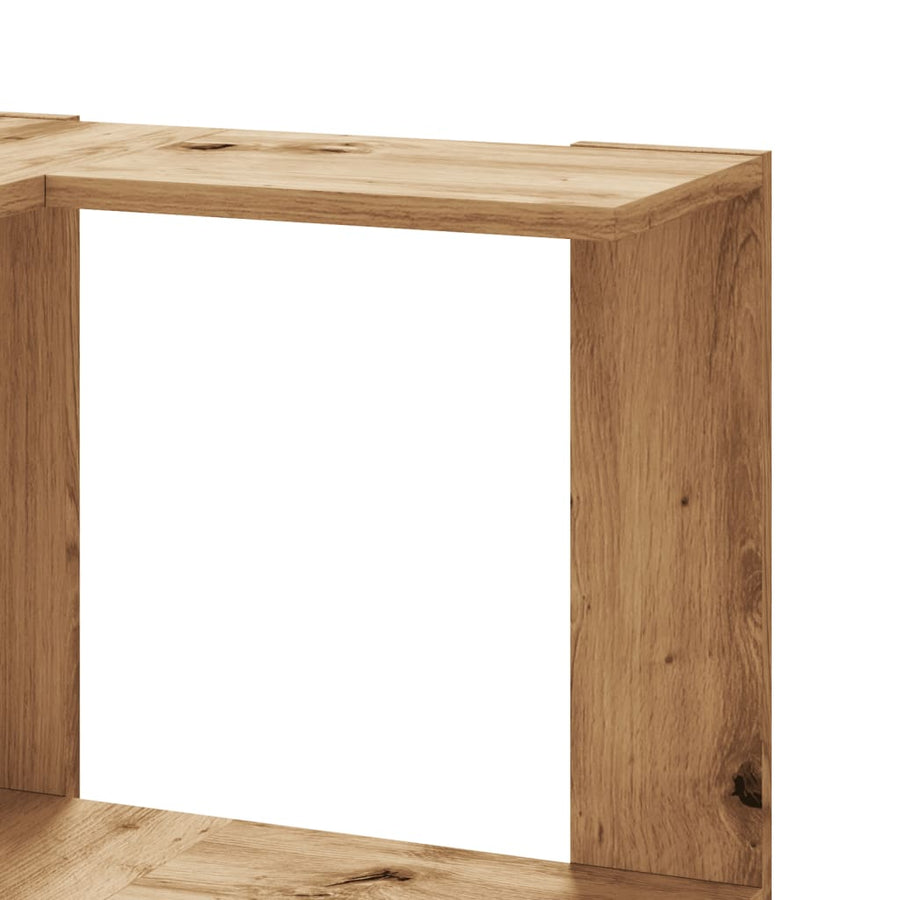 Boekenkast 5-laags hoek 50x50x179 cm hout artisanaal eikenkleur
