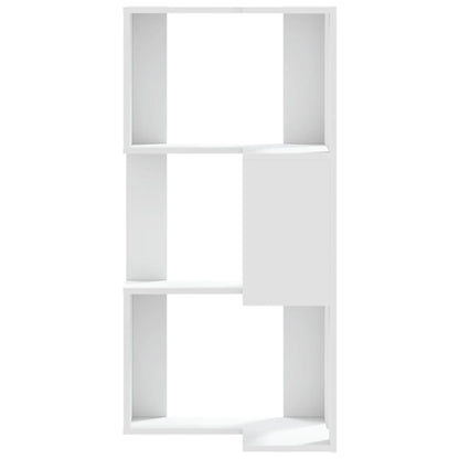 Hoekboekenkast 3-laags 50x50x102 cm bewerkt hout wit