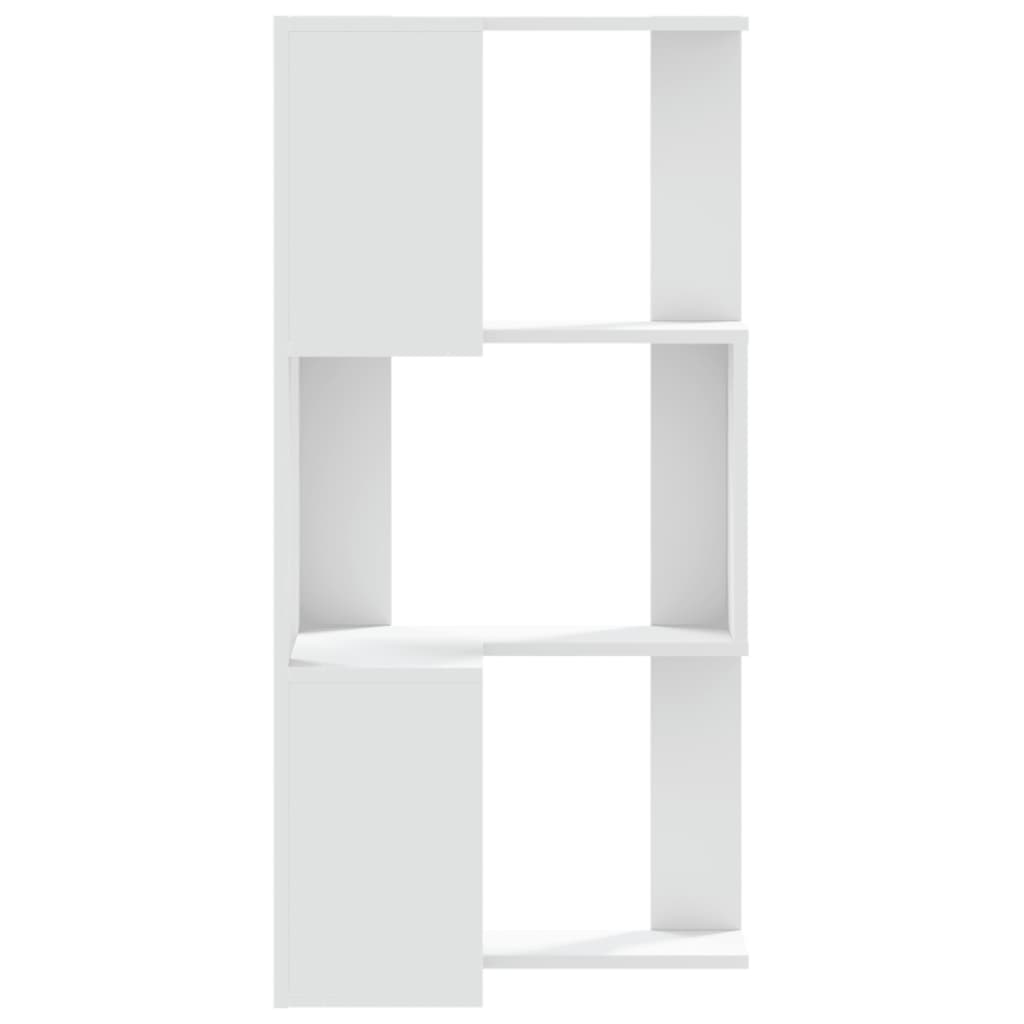 Hoekboekenkast 3-laags 50x50x102 cm bewerkt hout wit
