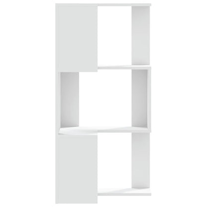 Hoekboekenkast 3-laags 50x50x102 cm bewerkt hout wit