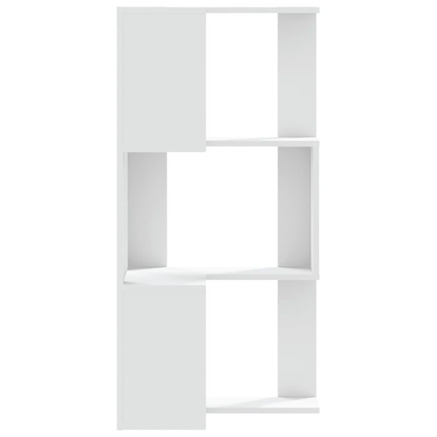 Hoekboekenkast 3-laags 50x50x102 cm bewerkt hout wit