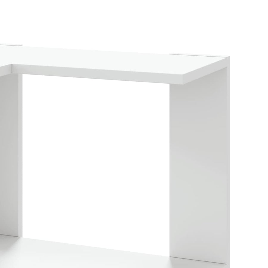 Hoekboekenkast 3-laags 50x50x102 cm bewerkt hout wit