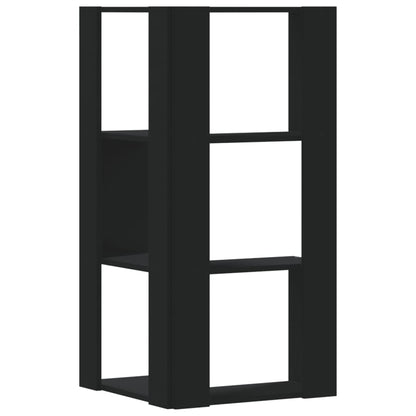 Hoekboekenkast 3-laags 50x50x102 cm bewerkt hout zwart