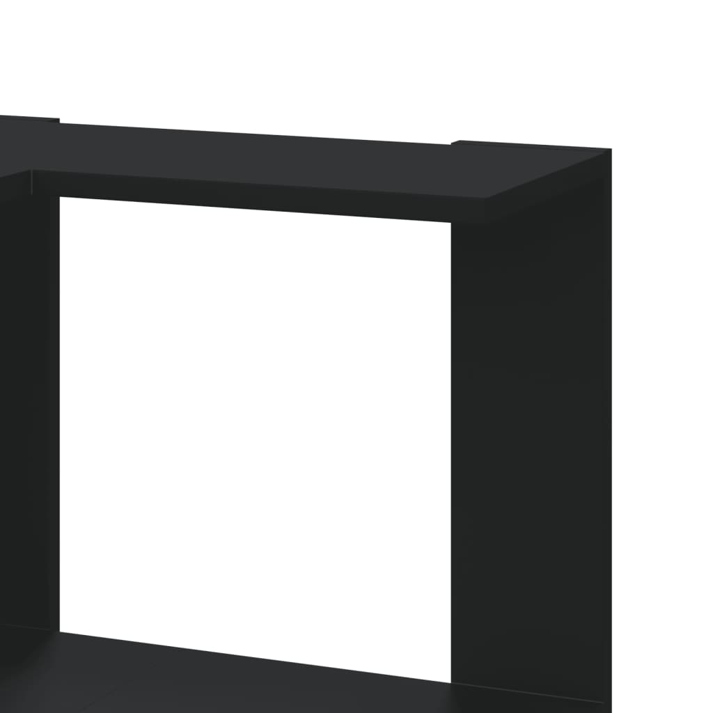Hoekboekenkast 3-laags 50x50x102 cm bewerkt hout zwart