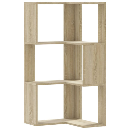 Hoekboekenkast 3-laags 50x50x102 cm bewerkt hout sonoma eiken