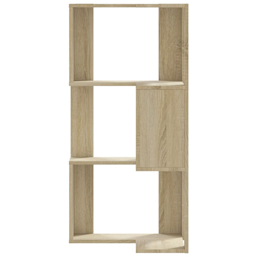 Hoekboekenkast 3-laags 50x50x102 cm bewerkt hout sonoma eiken