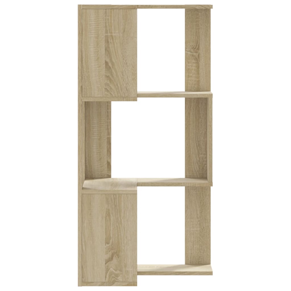 Hoekboekenkast 3-laags 50x50x102 cm bewerkt hout sonoma eiken