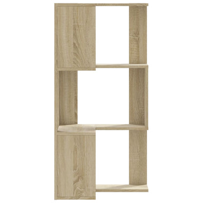 Hoekboekenkast 3-laags 50x50x102 cm bewerkt hout sonoma eiken