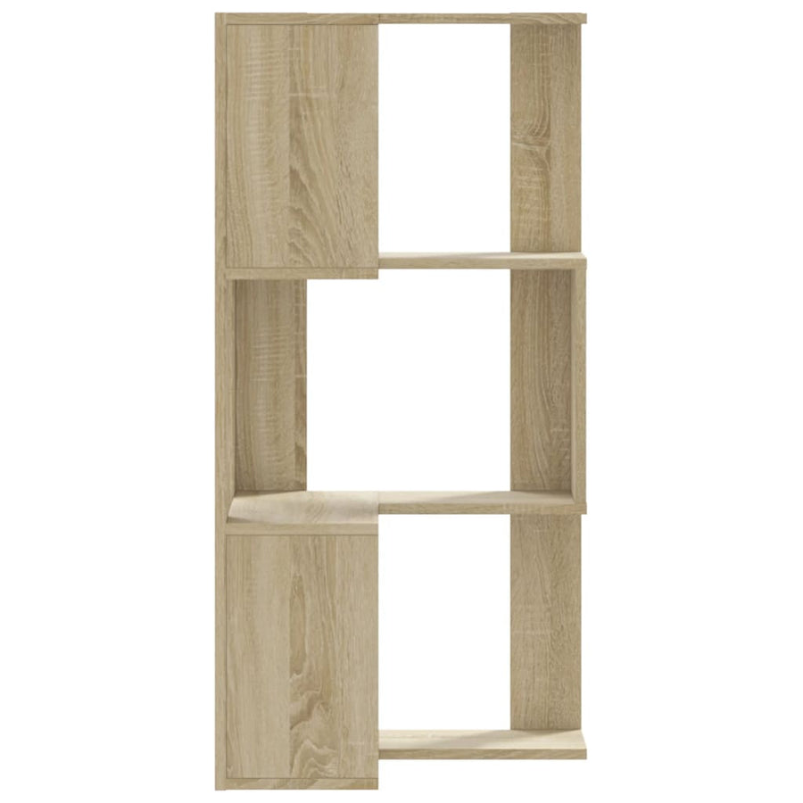 Hoekboekenkast 3-laags 50x50x102 cm bewerkt hout sonoma eiken