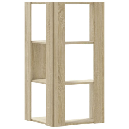 Hoekboekenkast 3-laags 50x50x102 cm bewerkt hout sonoma eiken