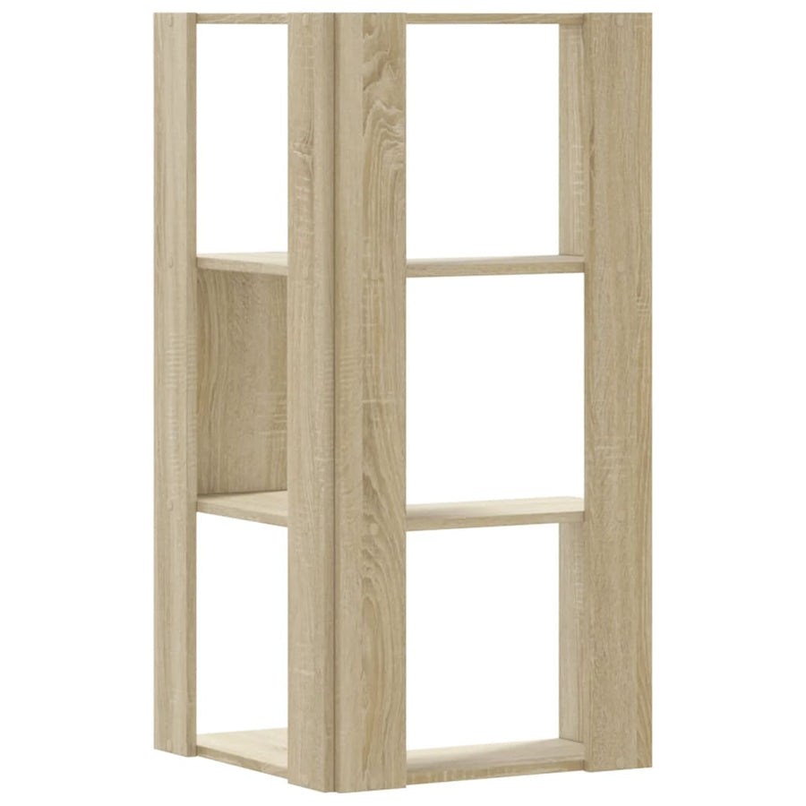 Hoekboekenkast 3-laags 50x50x102 cm bewerkt hout sonoma eiken