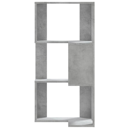 Hoekboekenkast 3-laags 50x50x102 cm bewerkt hout betongrijs