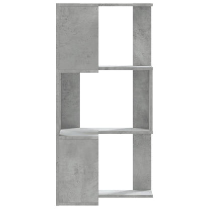 Hoekboekenkast 3-laags 50x50x102 cm bewerkt hout betongrijs