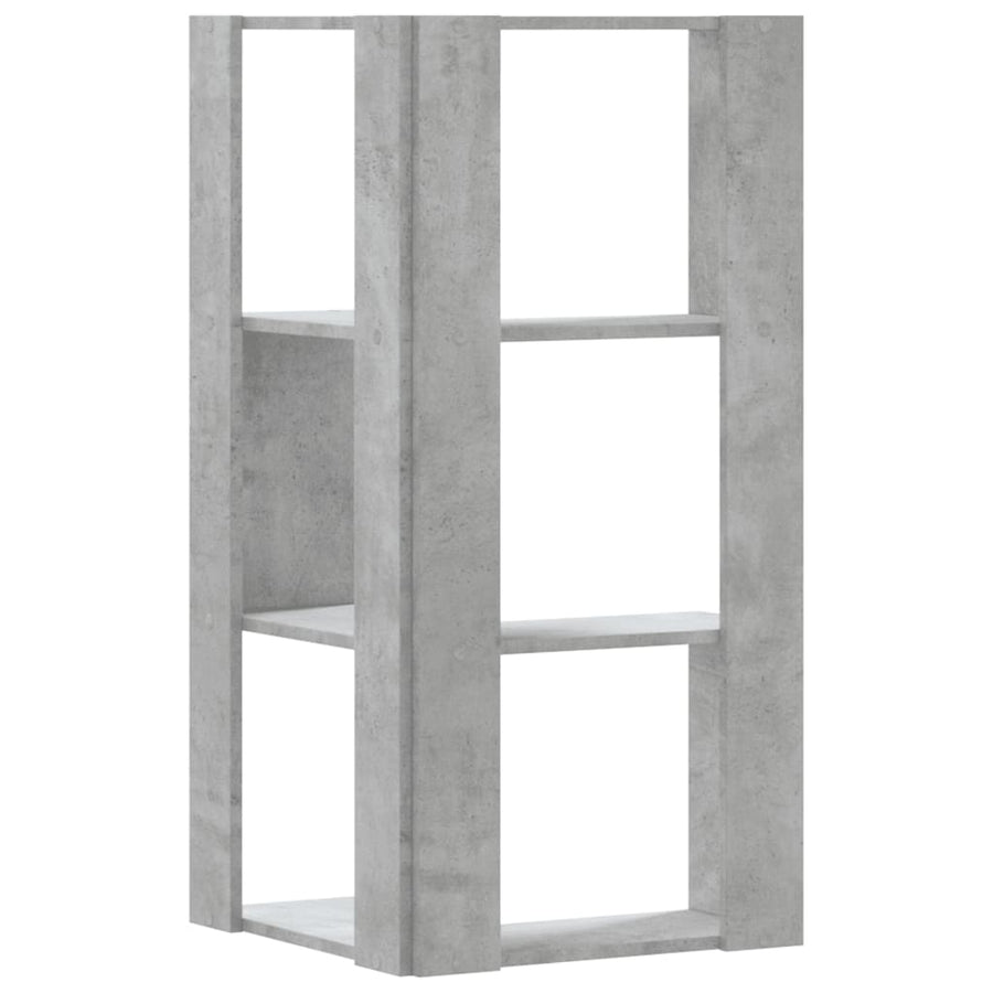 Hoekboekenkast 3-laags 50x50x102 cm bewerkt hout betongrijs