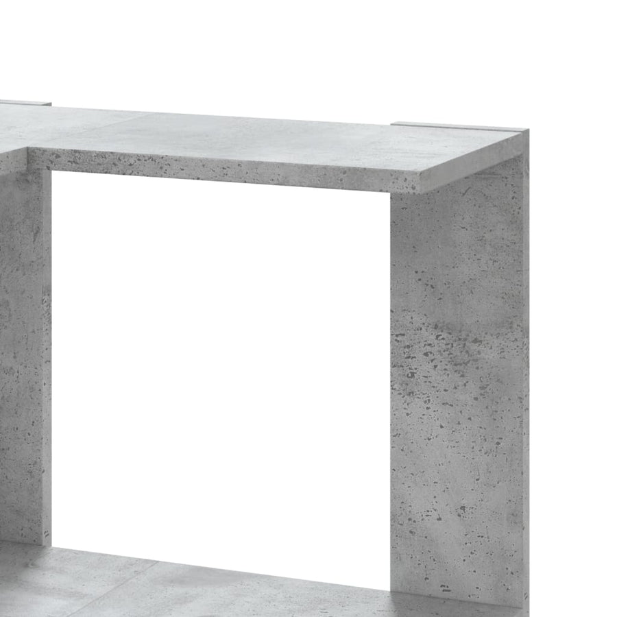 Hoekboekenkast 3-laags 50x50x102 cm bewerkt hout betongrijs