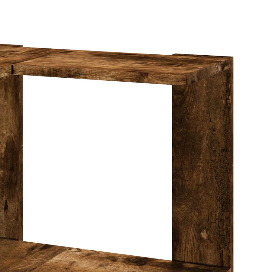 Hoekboekenkast 3-laags 50x50x102 cm bewerkt hout gerookt eiken