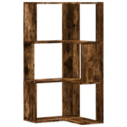 Boekenkast hoek 50x50x102 cm bewerkt hout gerookt eiken