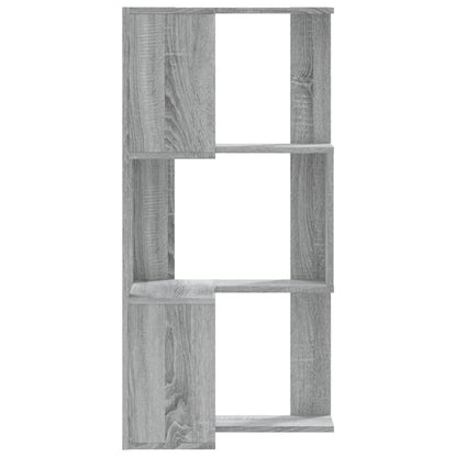 Hoekboekenkast 3-laags 50x50x102 cm bewerkt hout grijs sonoma