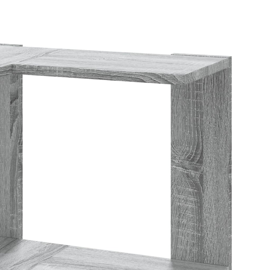 Hoekboekenkast 3-laags 50x50x102 cm bewerkt hout grijs sonoma