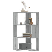 Boekenkast hoek 50x50x102 cm bewerkt hout grijs