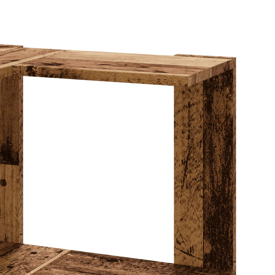 Hoekboekenkast 3-laags 50x50x102 cm bewerkt hout oud houtkleur