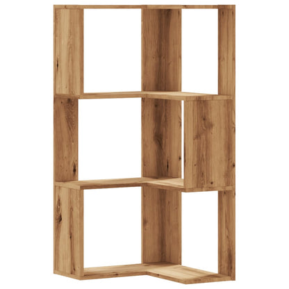 Hoekboekenkast 3-laags 50x50x102 cm hout artisanaal eikenkleur