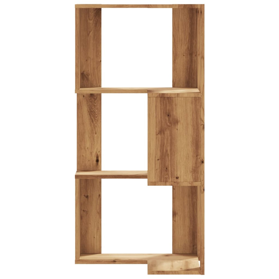 Hoekboekenkast 3-laags 50x50x102 cm hout artisanaal eikenkleur