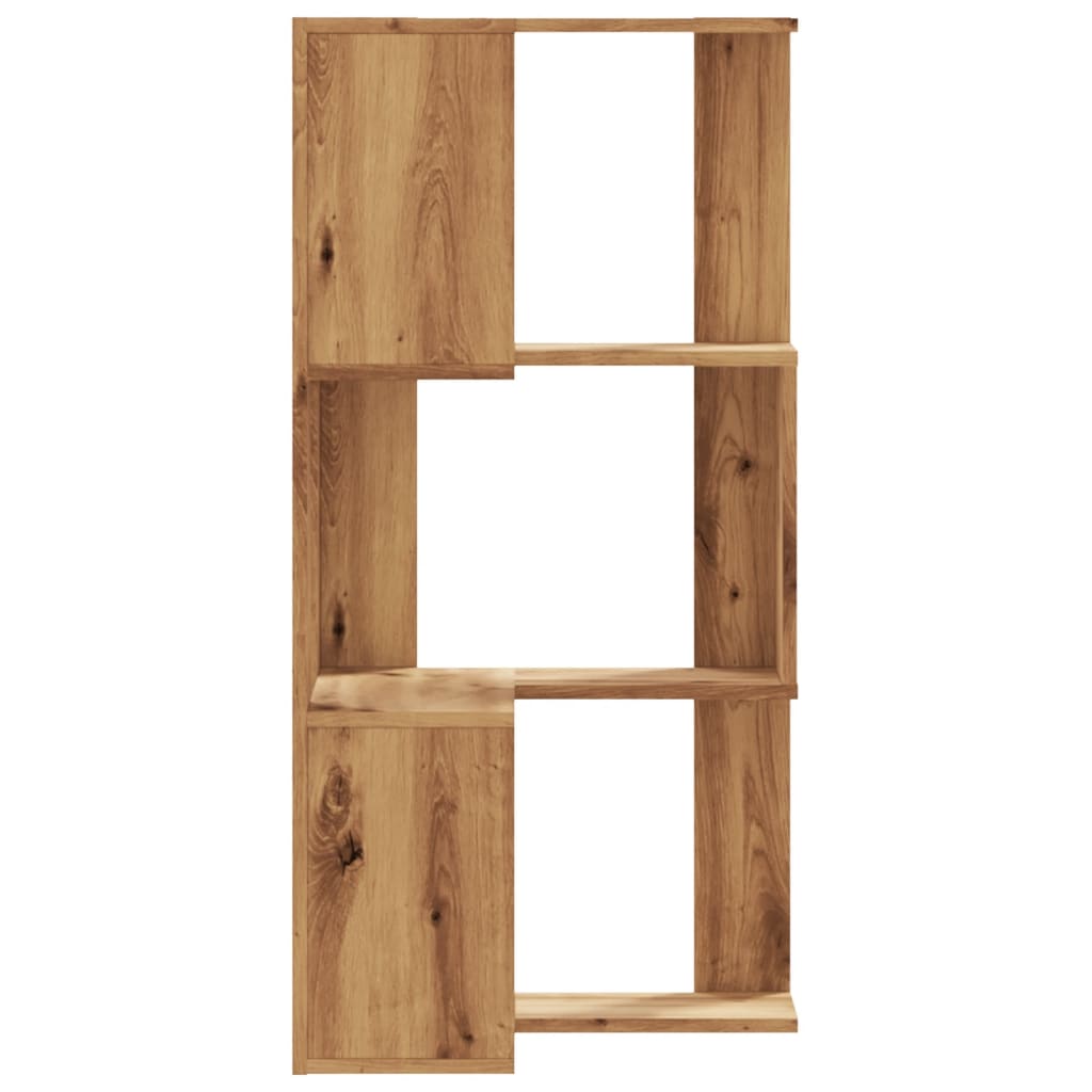 Hoekboekenkast 3-laags 50x50x102 cm hout artisanaal eikenkleur