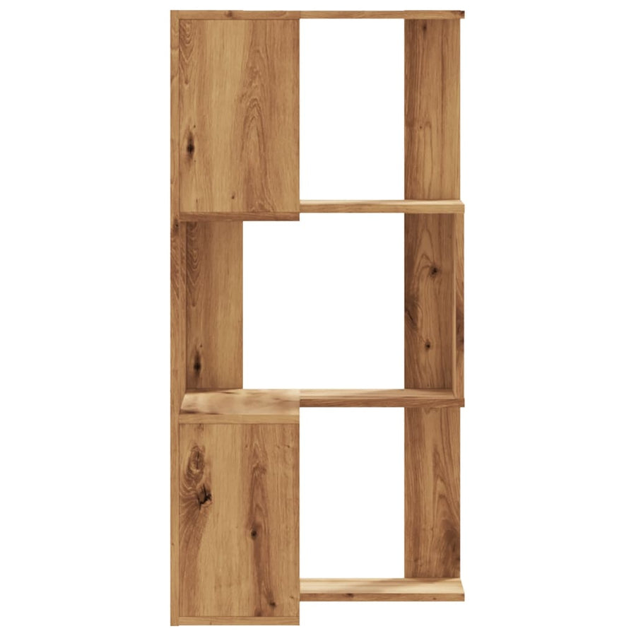 Hoekboekenkast 3-laags 50x50x102 cm hout artisanaal eikenkleur
