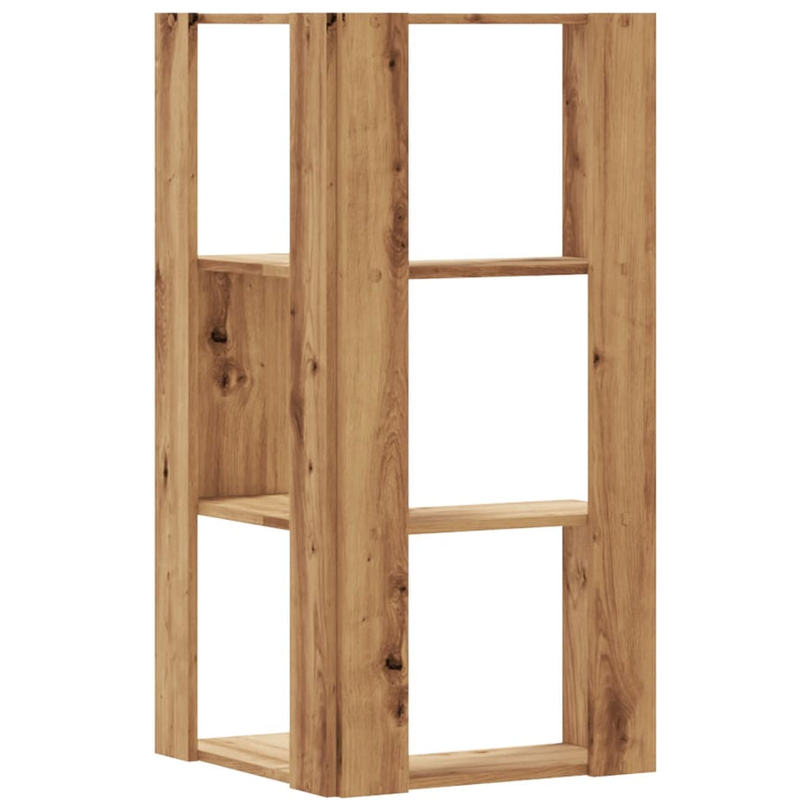Hoekboekenkast 3-laags 50x50x102 cm hout artisanaal eikenkleur
