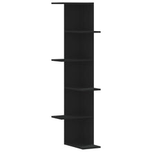 Hoekwandschap 36,5x36,5x140 cm bewerkt hout zwart