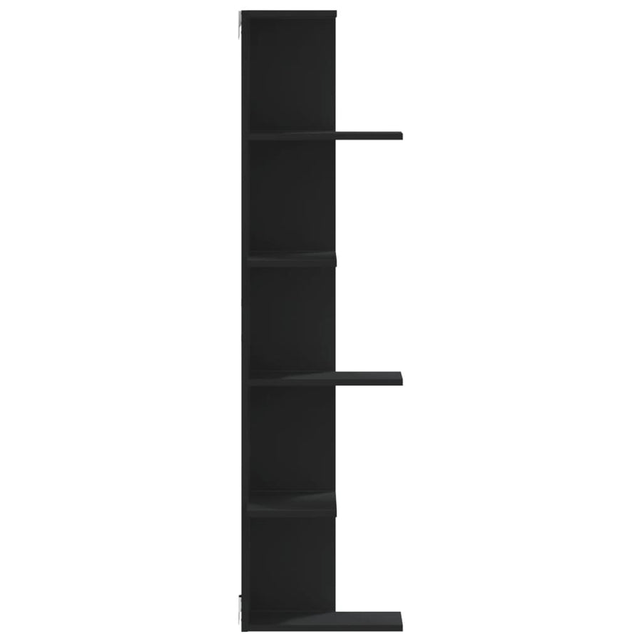 Hoekwandschap 36,5x36,5x140 cm bewerkt hout zwart