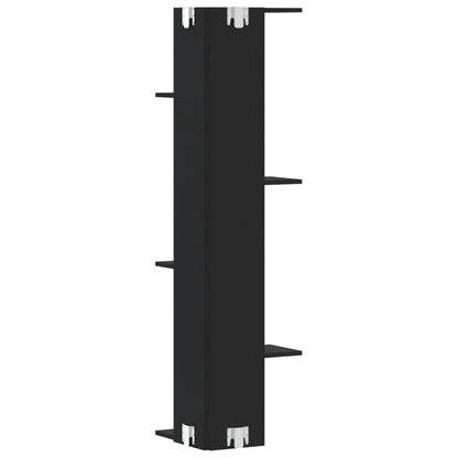 Hoekwandschap 36,5x36,5x140 cm bewerkt hout zwart