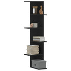 Corner shelf unit 36.5x36.5x140 cm treated wood black