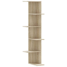 Hoekwandschap 36,5x36,5x140 cm bewerkt hout sonoma eikenkleurig