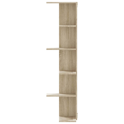 Hoekwandschap 36,5x36,5x140 cm bewerkt hout sonoma eikenkleurig