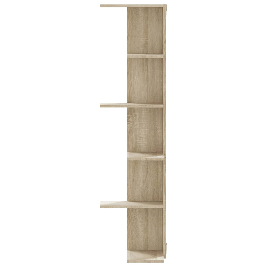 Hoekwandschap 36,5x36,5x140 cm bewerkt hout sonoma eikenkleurig