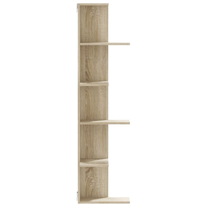 Hoekwandschap 36,5x36,5x140 cm bewerkt hout sonoma eikenkleurig