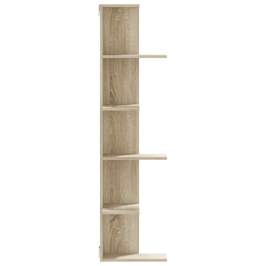 Hoekwandschap 36,5x36,5x140 cm bewerkt hout sonoma eikenkleurig