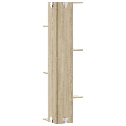 Hoekwandschap 36,5x36,5x140 cm bewerkt hout sonoma eikenkleurig