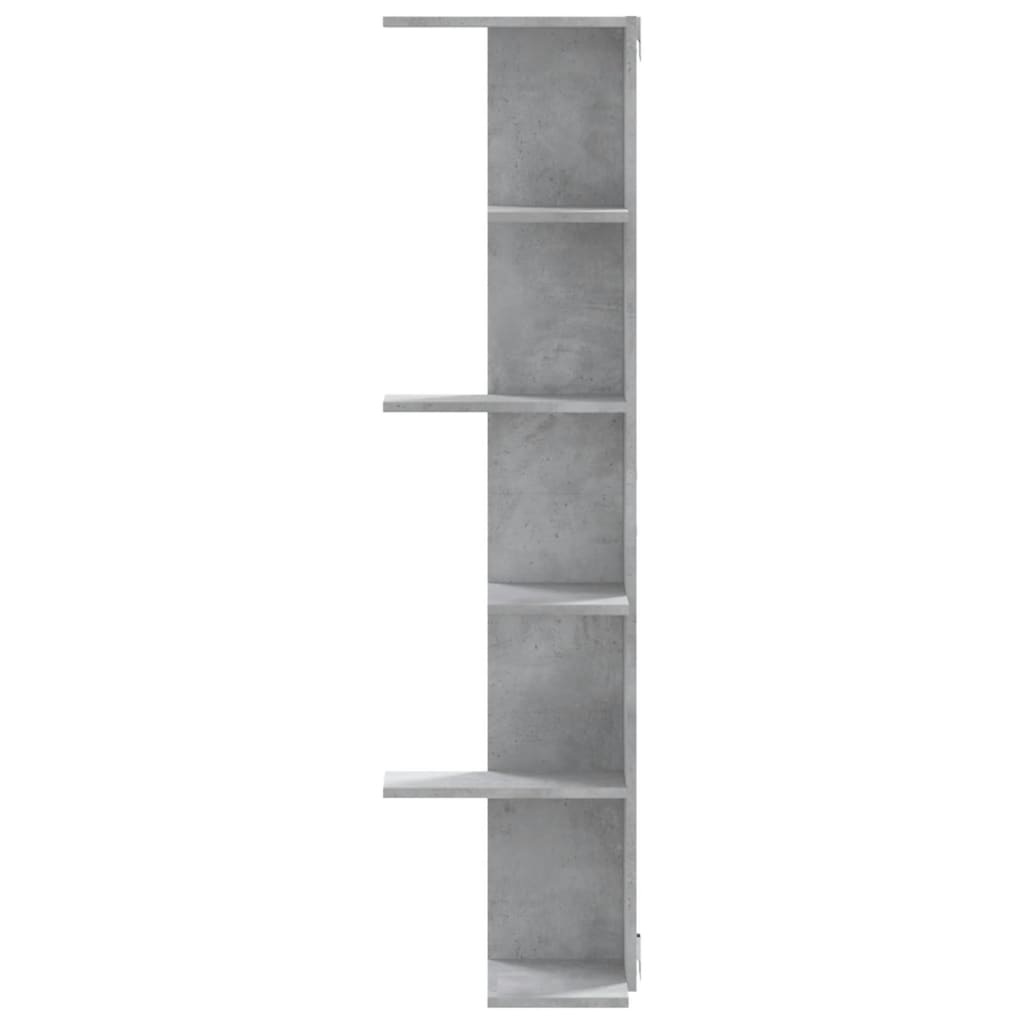 Hoekwandschap 36,5x36,5x140 cm bewerkt hout betongrijs