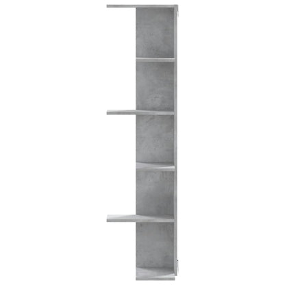 Hoekwandschap 36,5x36,5x140 cm bewerkt hout betongrijs