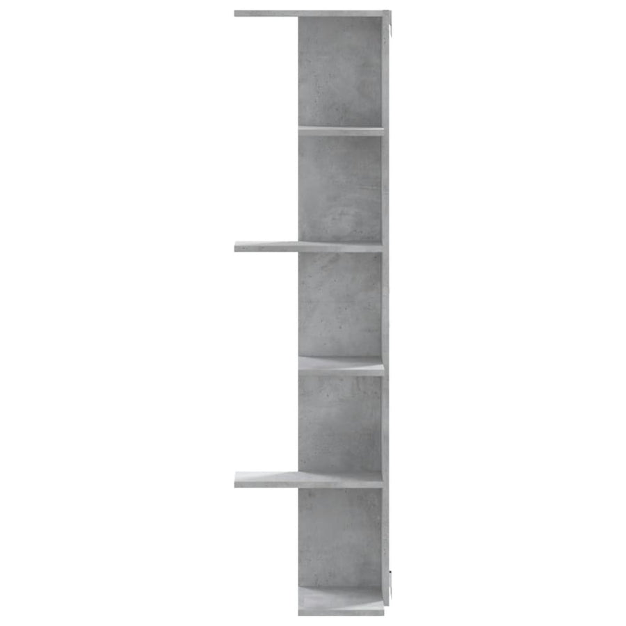 Hoekwandschap 36,5x36,5x140 cm bewerkt hout betongrijs