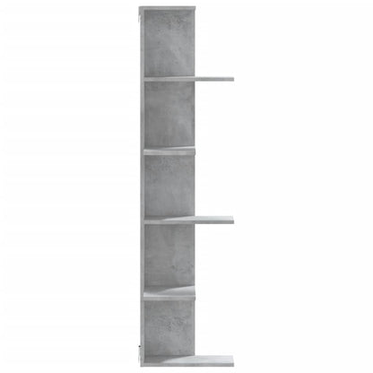 Hoekwandschap 36,5x36,5x140 cm bewerkt hout betongrijs