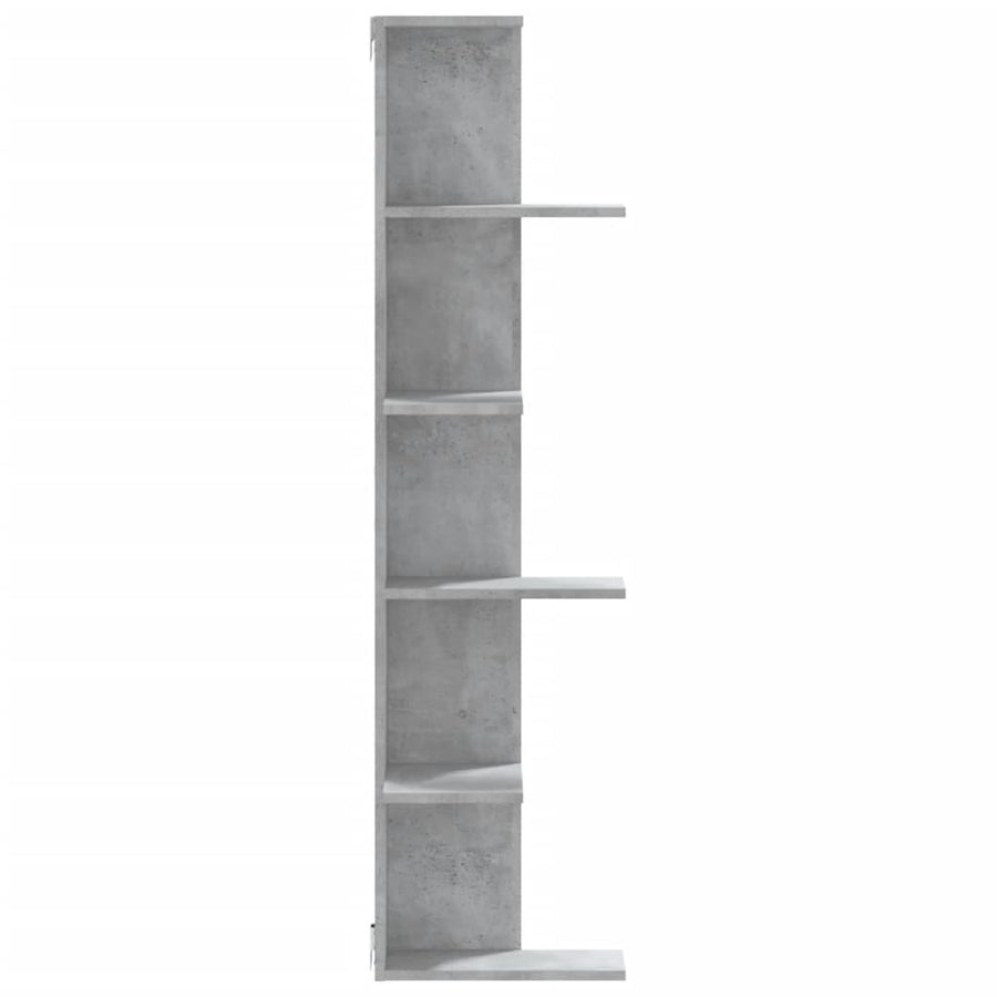 Hoekwandschap 36,5x36,5x140 cm bewerkt hout betongrijs