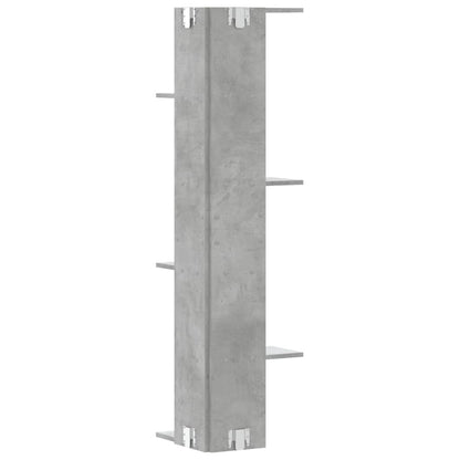 Hoekwandschap 36,5x36,5x140 cm bewerkt hout betongrijs