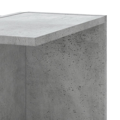 Hoekwandschap 36,5x36,5x140 cm bewerkt hout betongrijs
