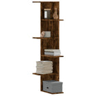 Corner shelf 36.5x36.5x140 cm treated wood smoked oak color